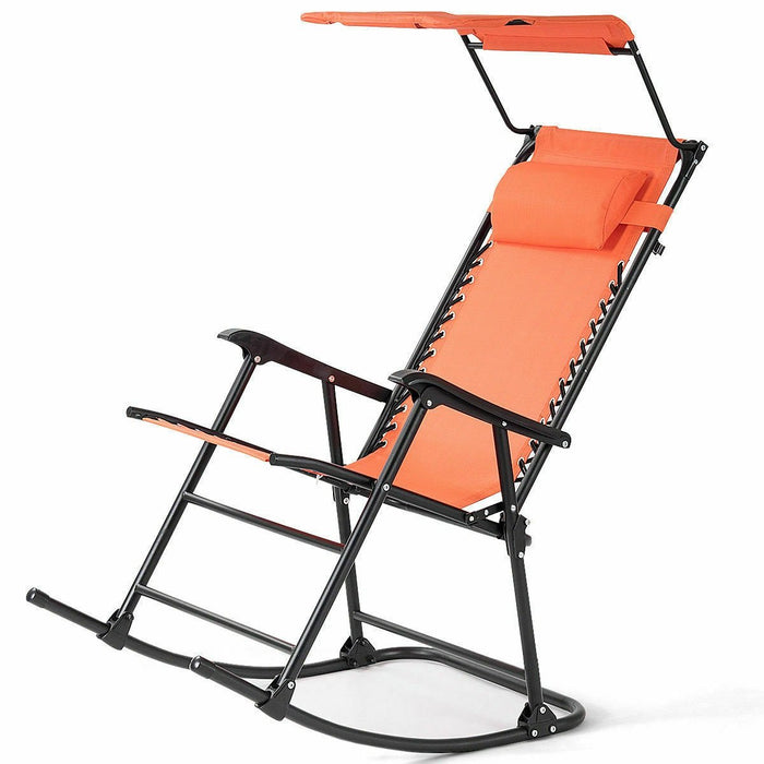 Outdoor Folding Rocking Portable Patio Camping Rocker Chair