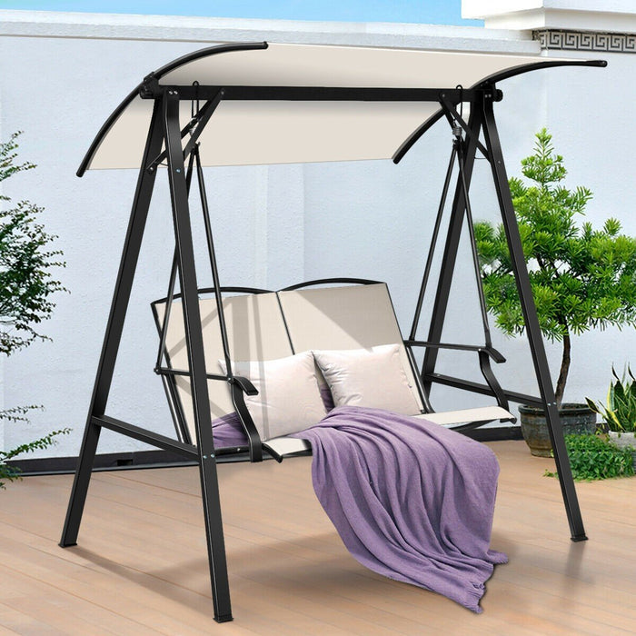 Premium Patio Swing Outdoor Hanging Porch Canopy Swing 2-Seat