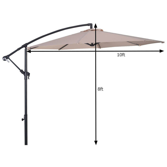 Patio Umbrella Outdoor Backyard Garden Solar Umbrella Sun Shade Cover