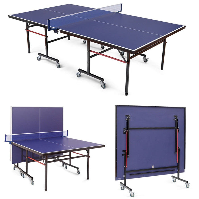 Premium Table Tennis Ping Pong Table Foldable Removable with Locking Casters