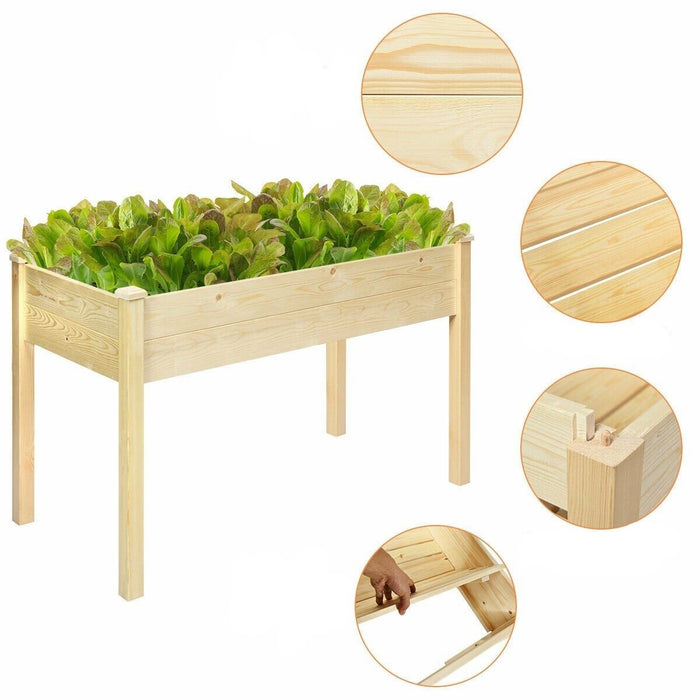 Plaint Raised Garden Bed Vegetable Wooden Elevated Grow Vegetable Planter