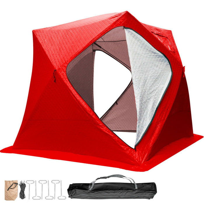 Pop Up Ice Fishing Tent Thick Warm Shanty Portable Fish Shelter