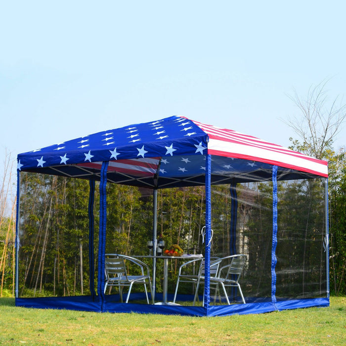 Pop up Patio Tent Gazebo Canopy Outdoor Shelter with Netting 10'x10'