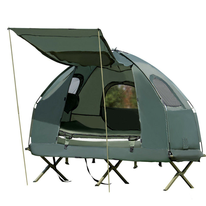 Portable Pop Up Tent Camping Sun Shelter Shade Tent with Air Mattress Sleeping Bag