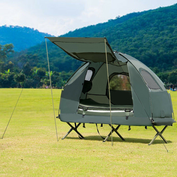 Portable Pop Up Tent Camping Sun Shelter Shade Tent with Air Mattress Sleeping Bag