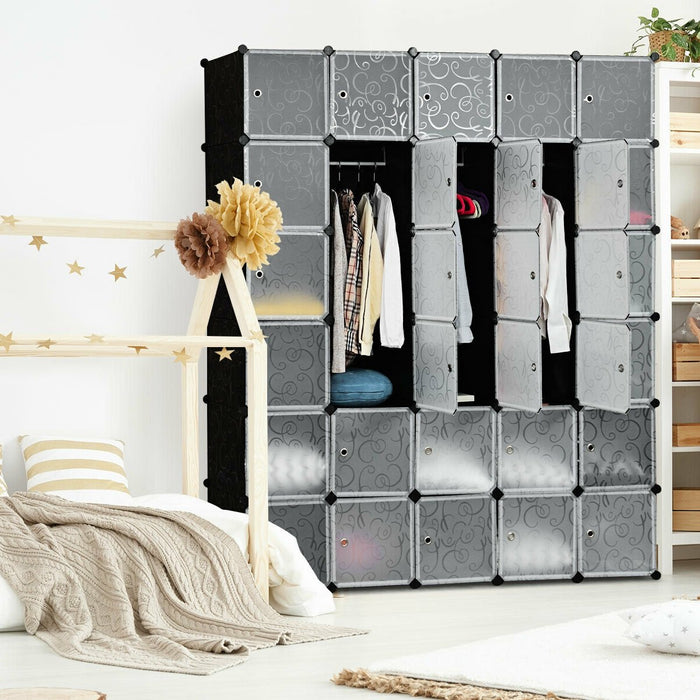 Portable 30 Cube Wardrobe Clothes Closet Organizer