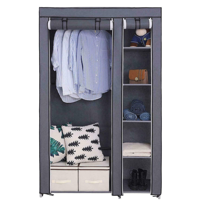 Portable Closet Storage Organizer Clothes Non-Woven Fabric Wardrobe Shoe Rack