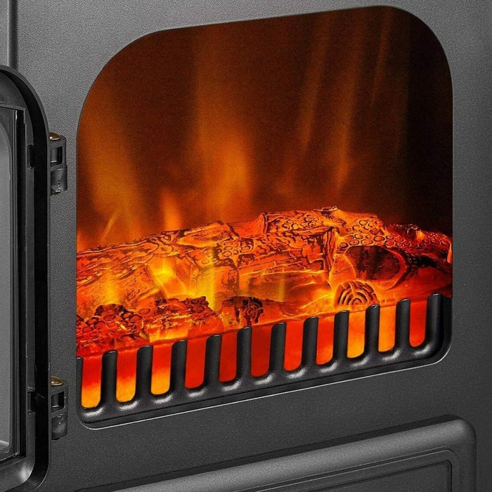 Portable Electric Fireplace Heater Stove with Realistic Flame 1500W