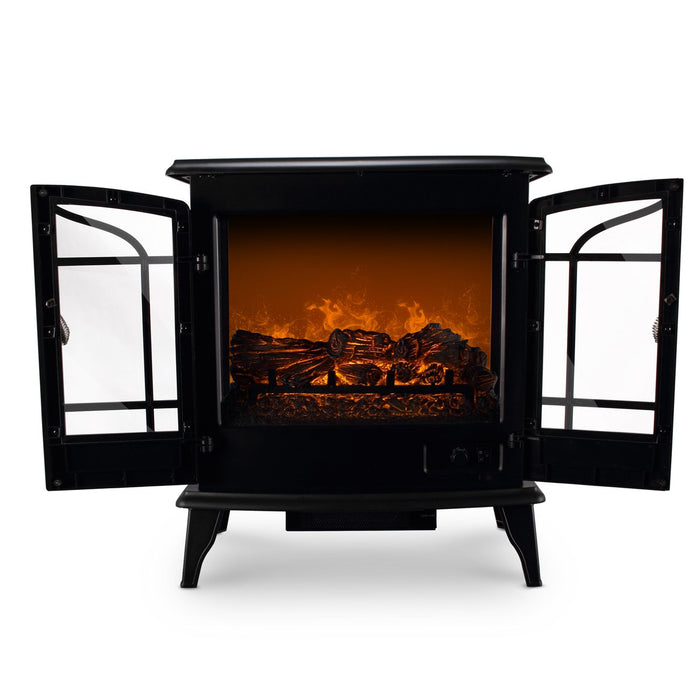 Small Electric Fireplace Infrared Realistic Flame Space Heater