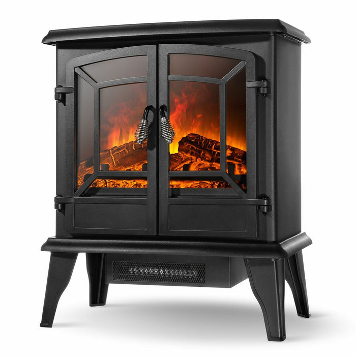 Portable Electric Fireplace Infrared Realistic Flame Space Heater