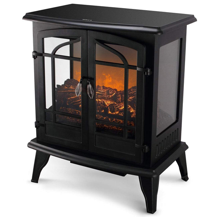 Small Electric Fireplace Infrared Realistic Flame Space Heater