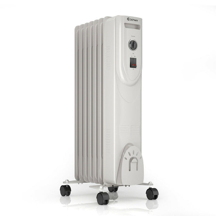 Portable Electric Oil Filled Radiator 1500W Thermostat Heater