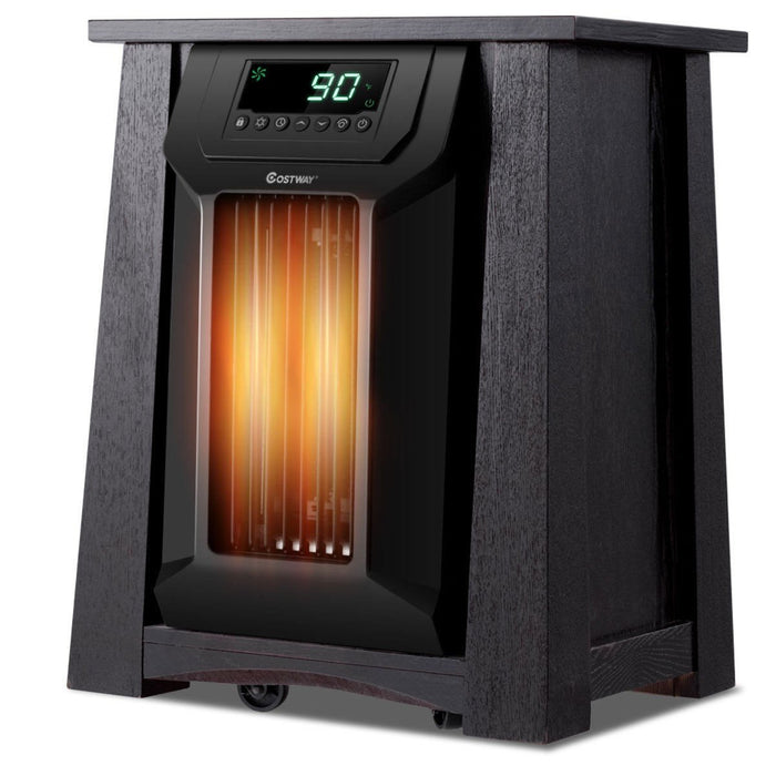 Portable Electric Space Heater Digital Quartz Outdoor Garage Heater Caster for Bedroom