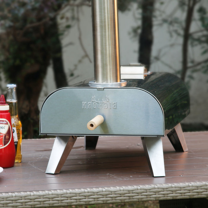 Portable Pizza Oven Outdoor Pellet Grill Wood BBQ Smoker