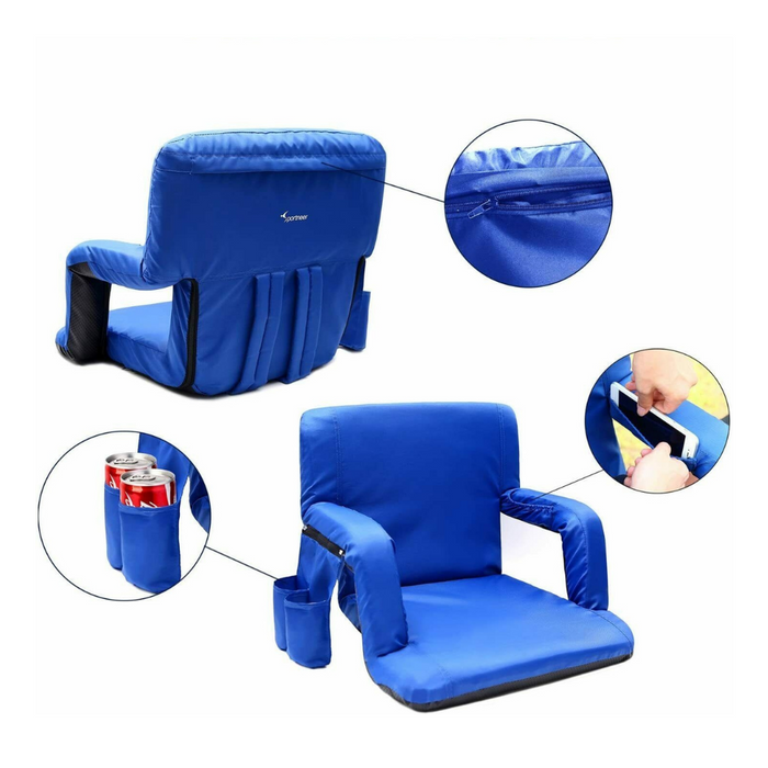 Portable Stadium Seat Chair with Padded Cushion Shoulder Straps