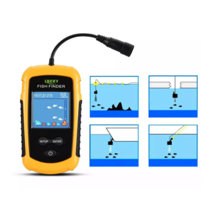 Portable Yellow Handheld Fish Finder Fishfinder Sonar Sensor