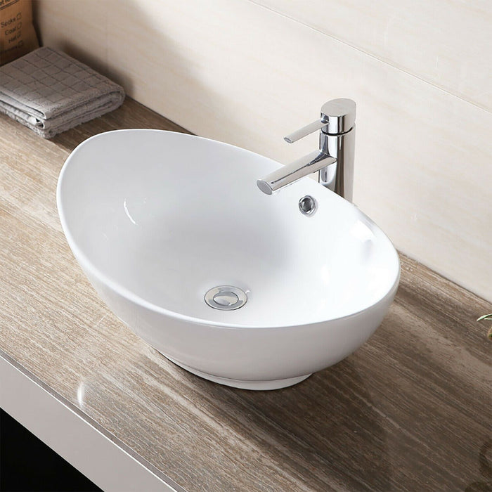 Premium Bathroom Ceramic Vessel Basin Sink Bowl Pop Up Drain Combo
