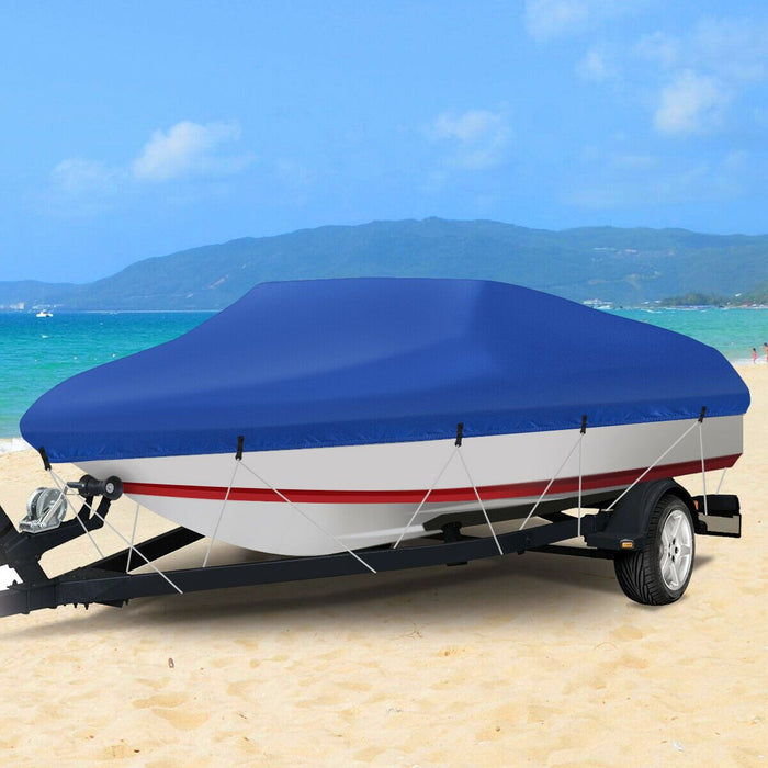 Premium Blue Waterproof Universal Boat Cover Tarp Warp