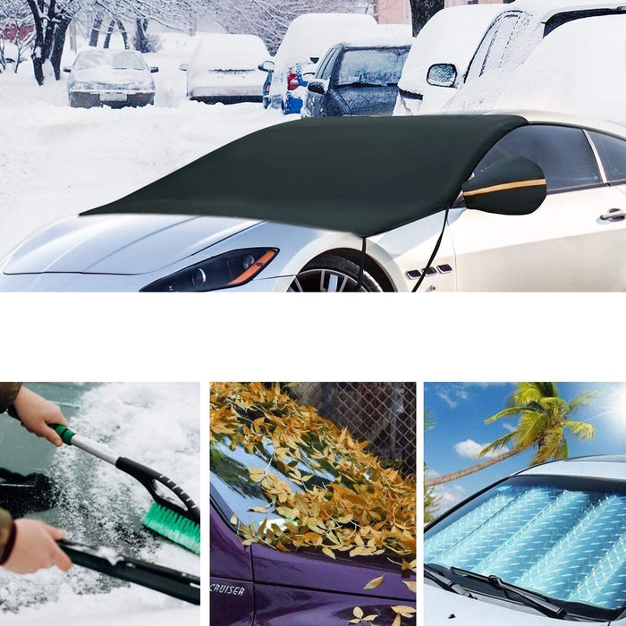 Premium Car Windshield Snow Cover with Rearview Mirror and Hooks