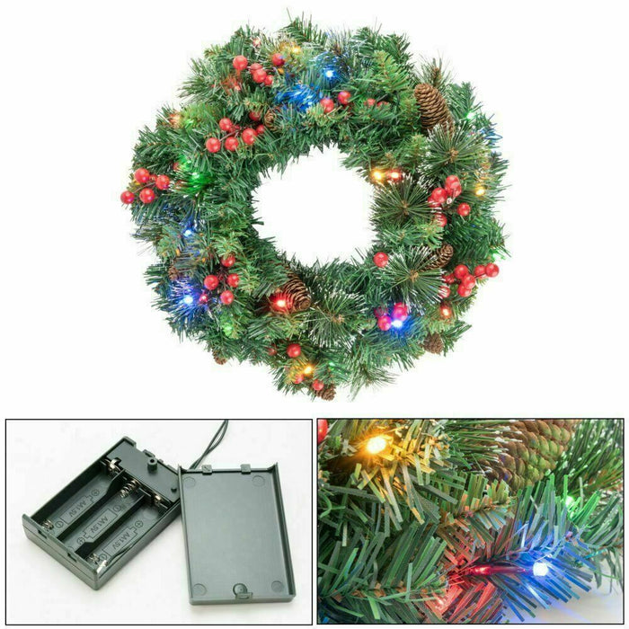 Premium Christmas Garland Pre-Lit Xmas Fireplace Pine Wreath Decor 1.3ft