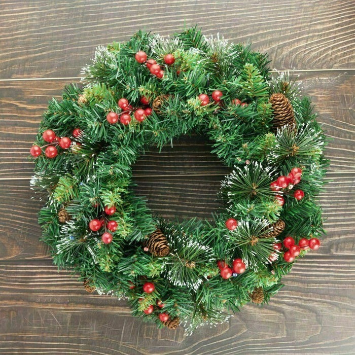 Premium Christmas Garland Pre-Lit Xmas Fireplace Pine Wreath Decor 1.3ft