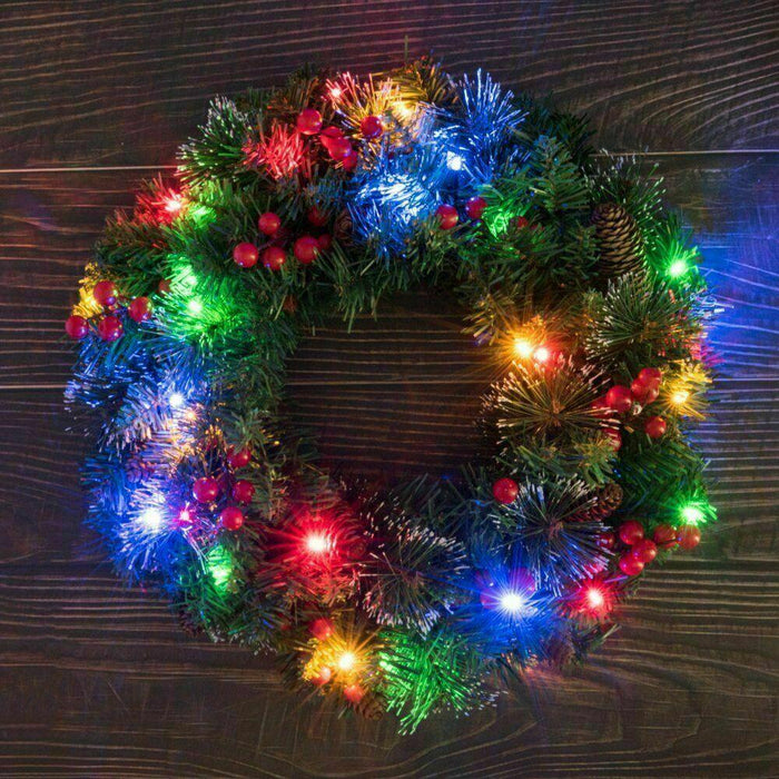 Premium Christmas Garland Pre-Lit Xmas Fireplace Pine Wreath Decor 1.3ft