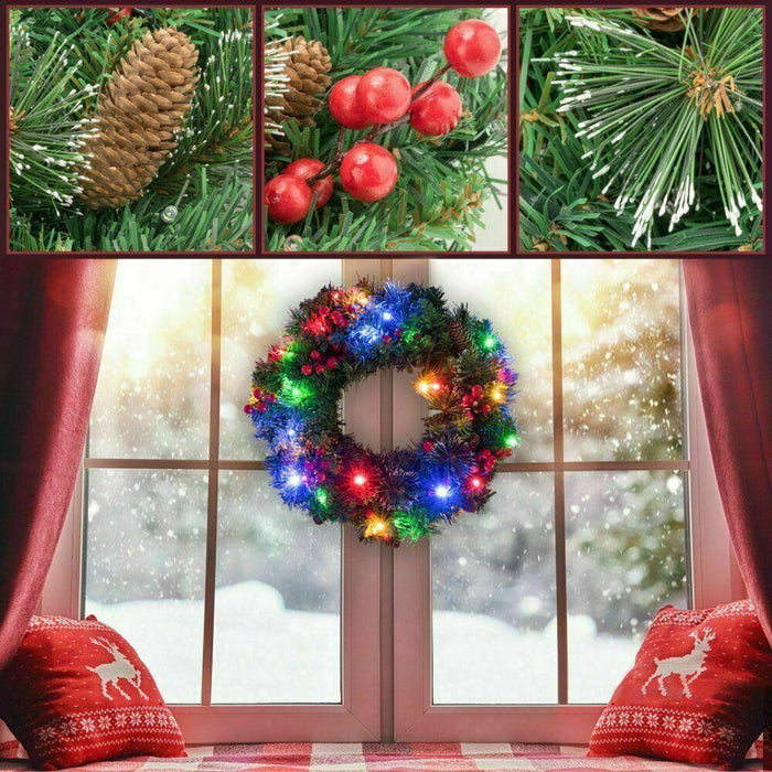Premium Christmas Garland Pre-Lit Xmas Fireplace Pine Wreath Decor 1.3ft