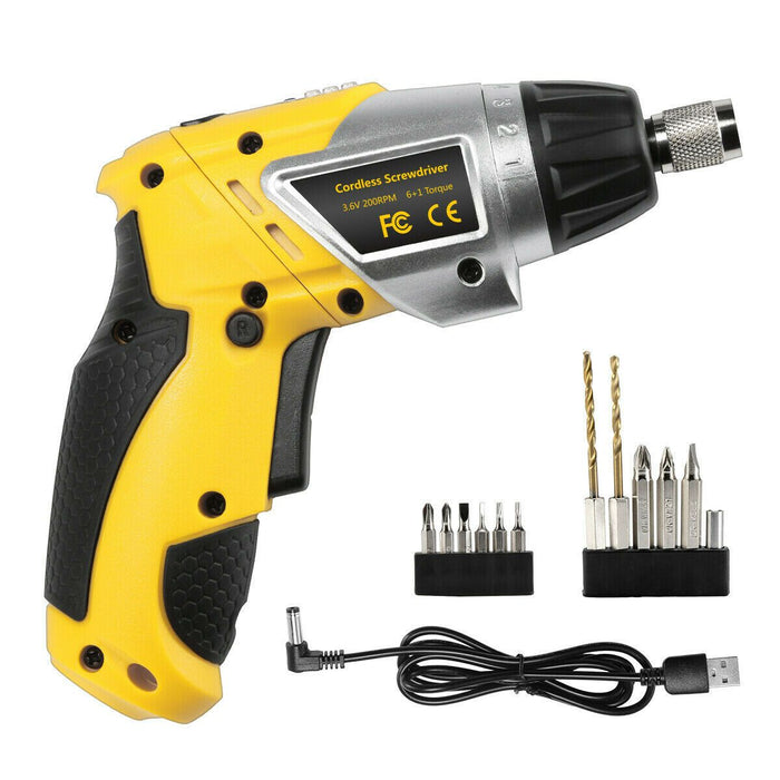 Premium Cordless Electric Screwdriver Household Battery Rechargeable Drill Driver LED