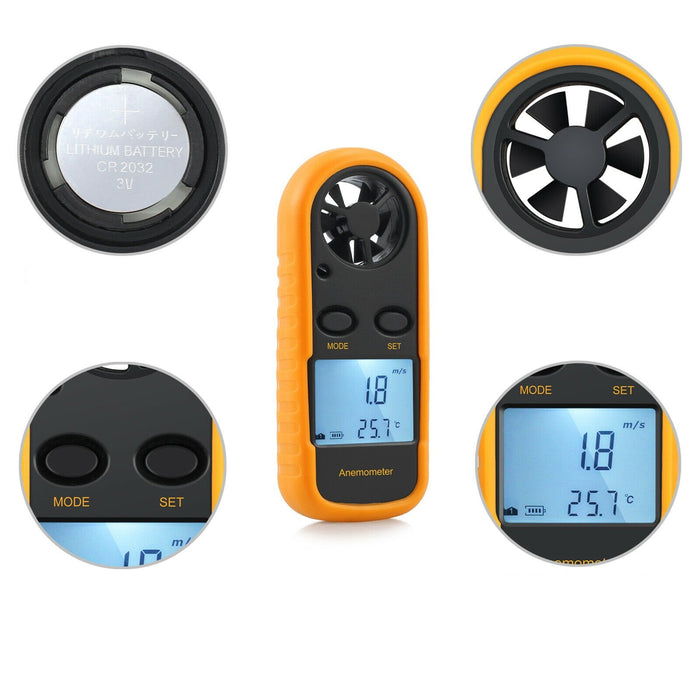 Premium Digital Anemometer Wind Speed Handheld Measurement Tool
