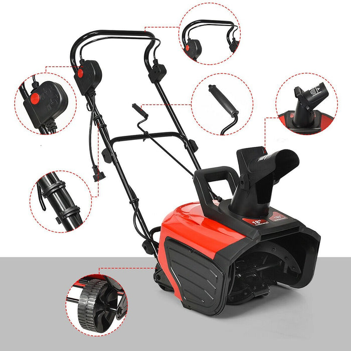 Premium Electric Snow Thrower Corded Snow Blower Outdoor 18-Inch 15 Amp