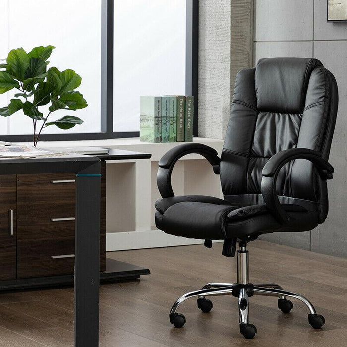 Premium Executive Leather Ergonomic High Back Computer Office Desk Chair
