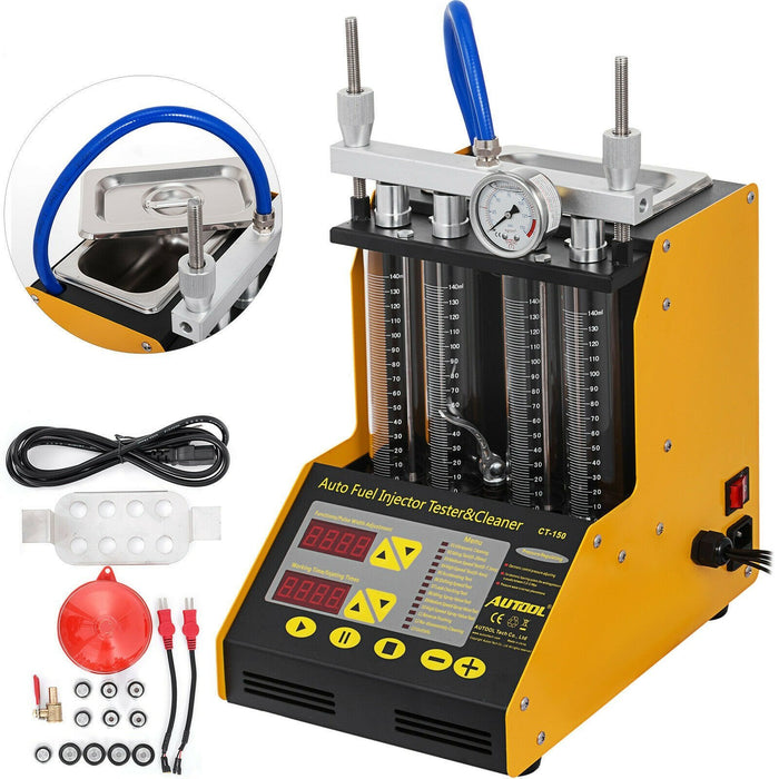 Premium Fuel Injector Cleaner Ultrasonic Cleaning Machine Tester 4 Cylinder
