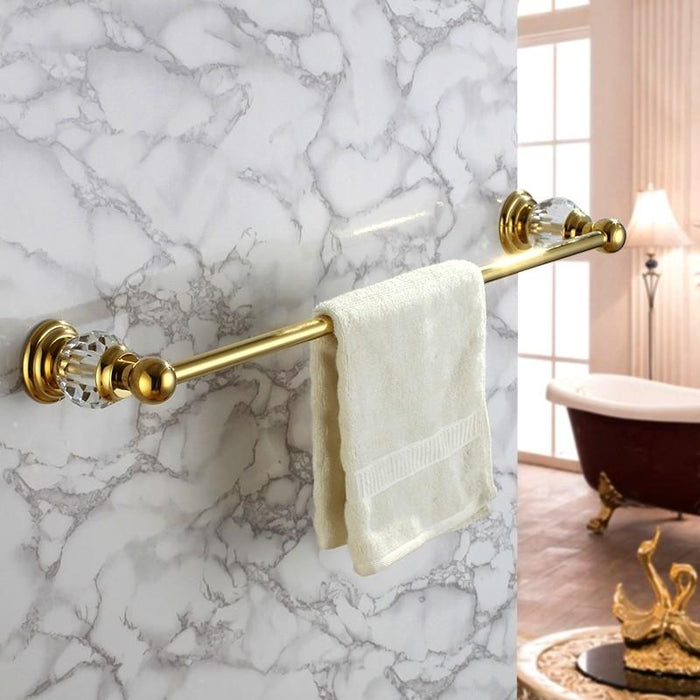 Premium Gold Single Towel Bar Modern Homary Bathroom Rack Holder
