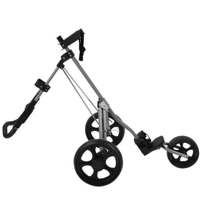 Premium Golf Bag Walking Push Cart 3 Wheeler Foldable