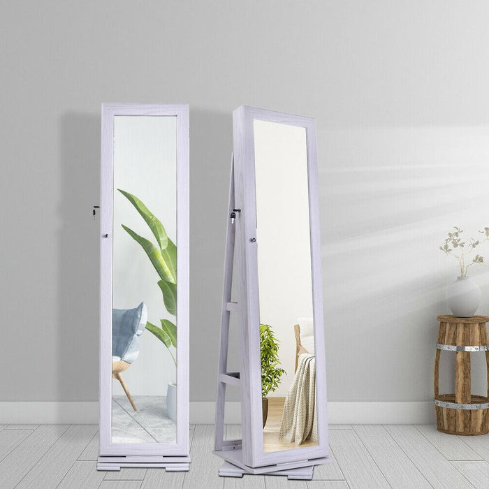 Premium Jewelry Armoire Mirror Cabinet Box Storage