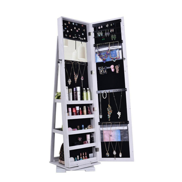 Premium Jewelry Armoire Mirror Cabinet Box Storage