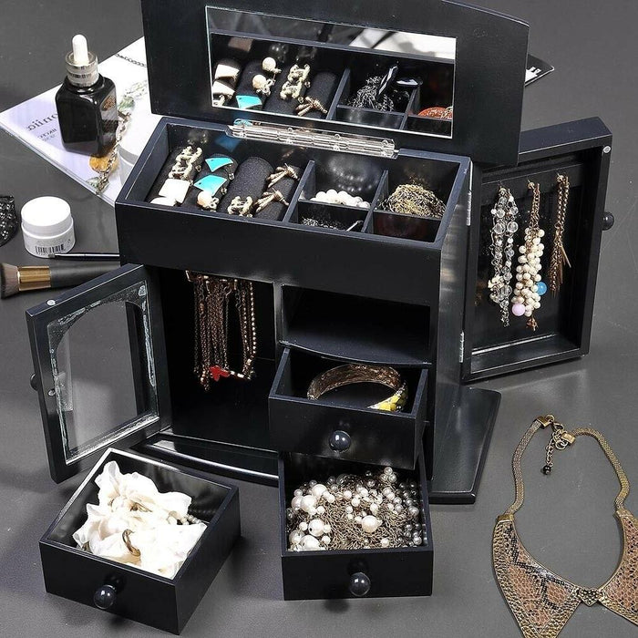 Premium Jewelry Storage Mirror Cabinet Organizer Box