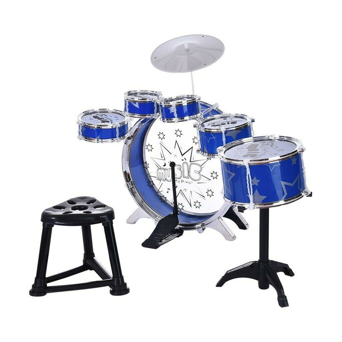 Premium Kids Children's Drum Set Kit Jazz Cymbal Chair Kick Pedal
