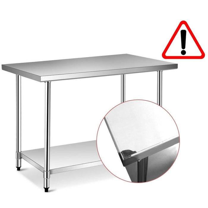 Premium Kitchen Prep Rolling Work Table Stainless Steel 30x48in