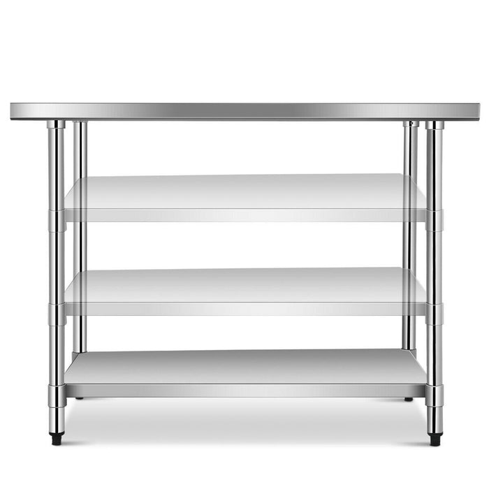 Premium Kitchen Prep Rolling Work Table Stainless Steel 30x48in