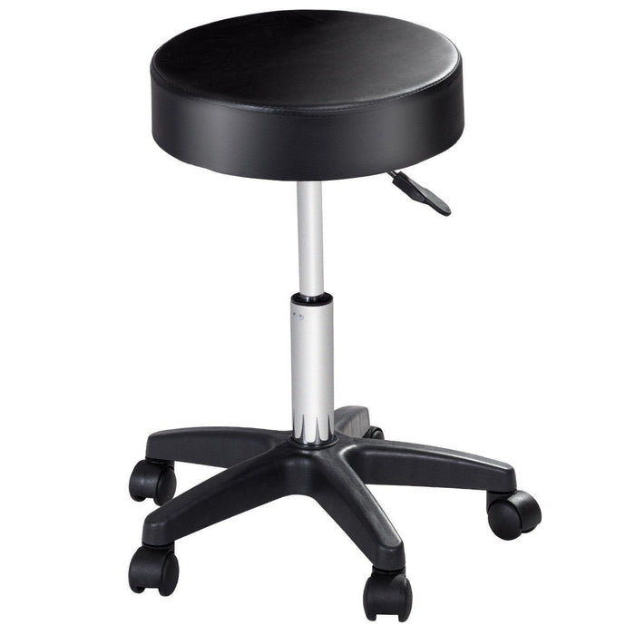 Premium Leather Rolling Stool With Wheels Adjustable