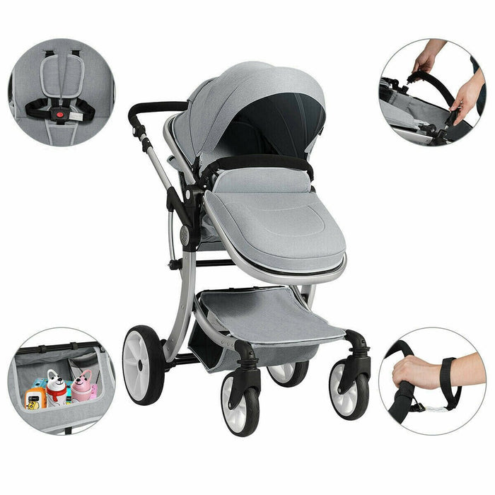 Premium Lightweight Baby Stroller Foldable Luxury 3 in 1 Newborn Stroller