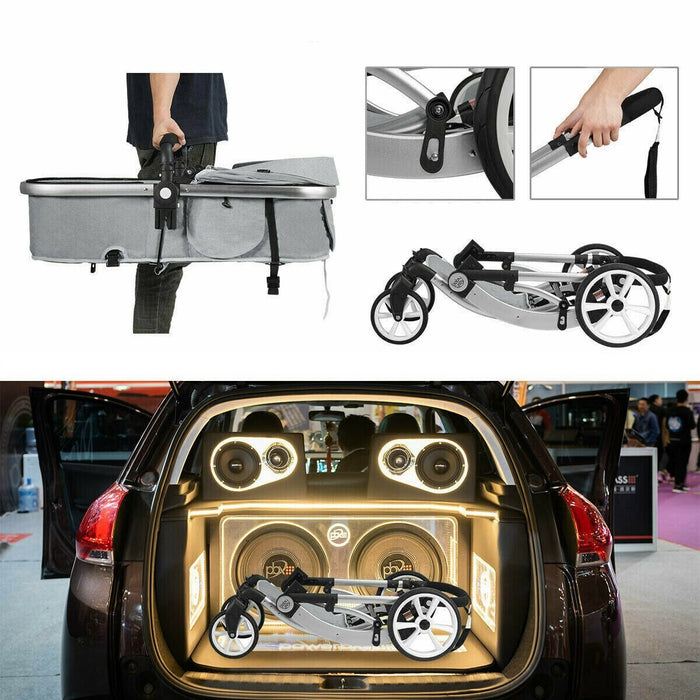 Premium Lightweight Baby Stroller Foldable Luxury 3 in 1 Newborn Stroller