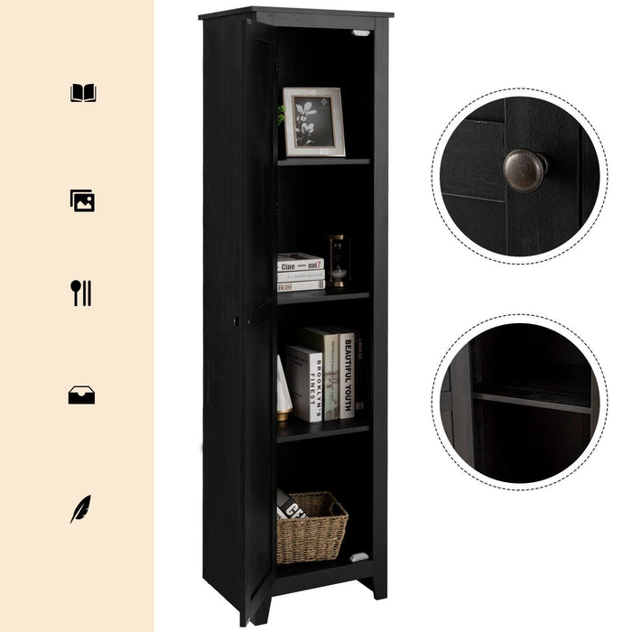 Premium Linen Tower Bathroom Storage Cabinet Tall Organizer with Shelf