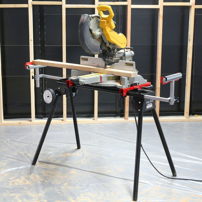 Premium Miter Saw Compound Stand Rolling Universal Onboard