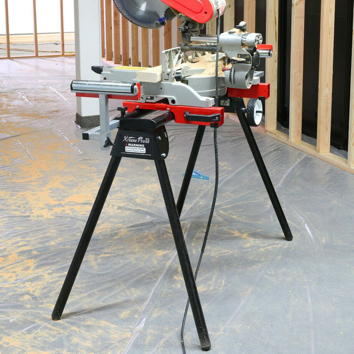 Premium Miter Saw Compound Stand Rolling Universal Onboard