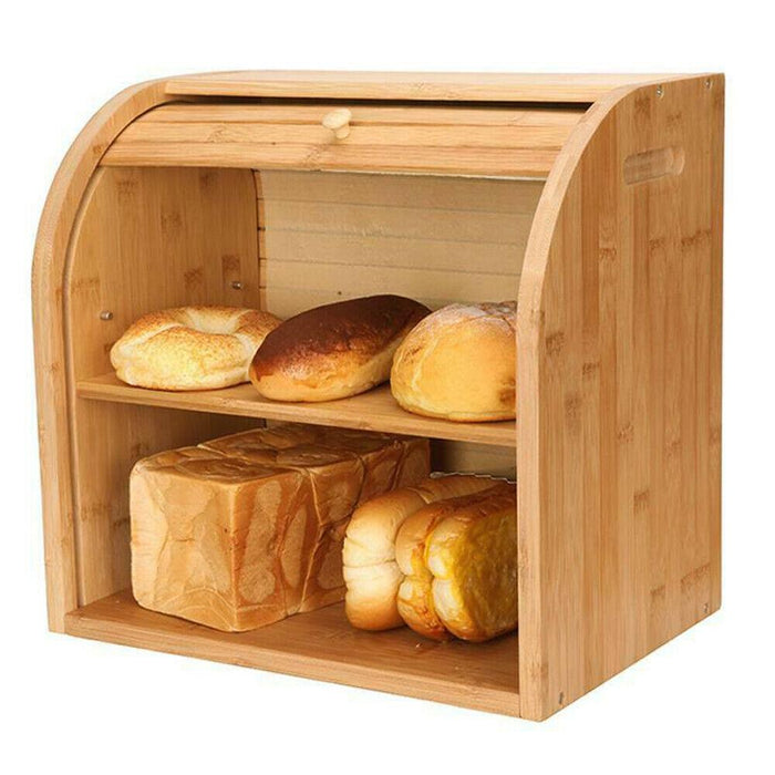 Premium Modern Wooden Large Farmhouse Bread Box