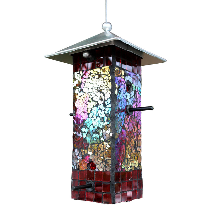 Premium Mosaic Stained Glass Seed Bird Feeder