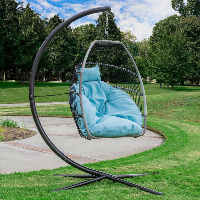 Premium Outdoor Hanging Egg Chair with Stand