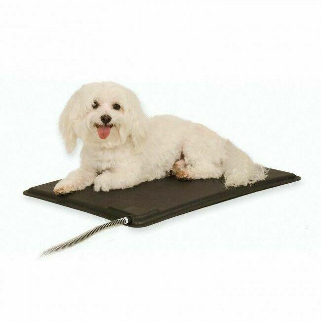 Premium Outdoor Heated Kennel Dog Bed Pad with Cover